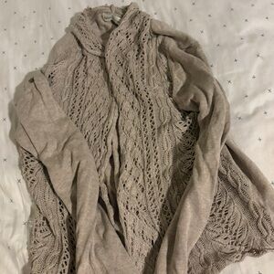 Crochet Elegant Beige Women's Sweater